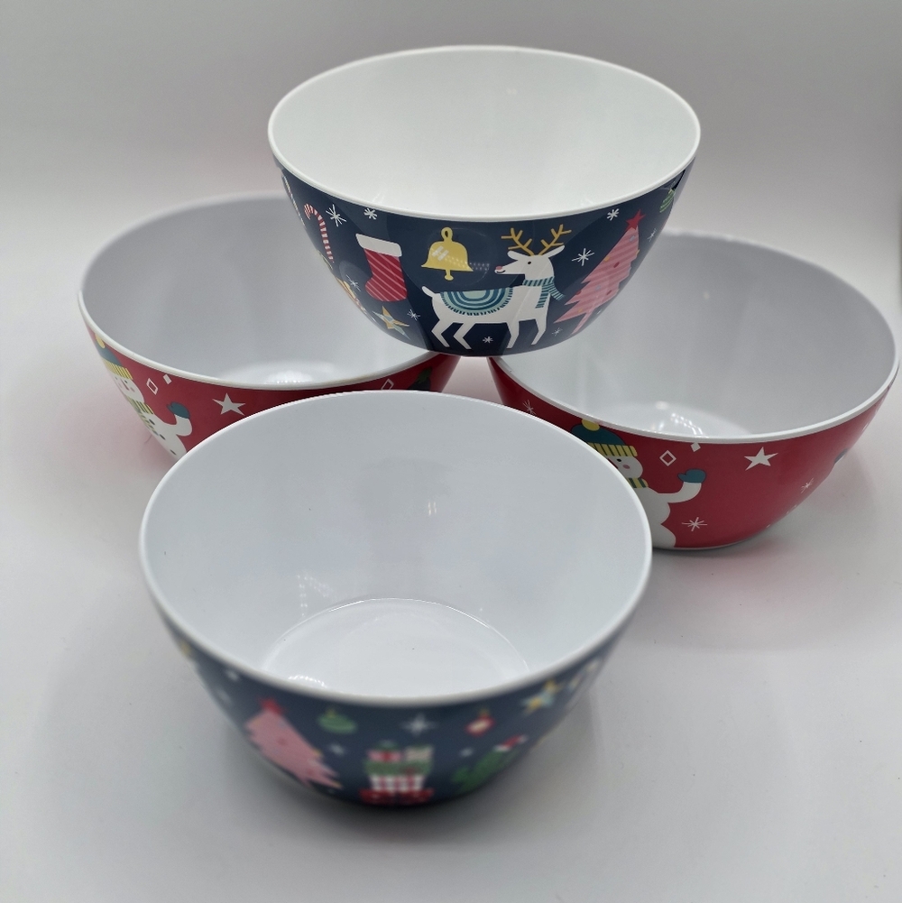 Target Wondershop Melamine Christmas Melamine Bowls Set of 4 with Holiday Icons